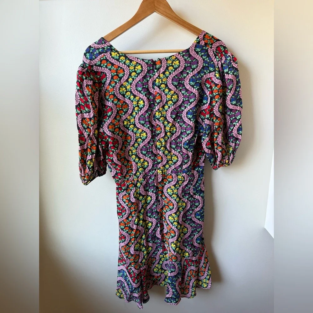 RHODE Ruby Puff Sleeve Dress‎ Revolve Love Is A Rainbow Maximalism Floral 12